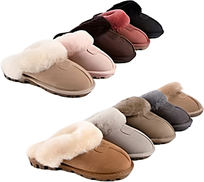 * AUSVNUGG * 천연양가죽 여성 슬리퍼, 0318-5125그레이, 38(240mm)