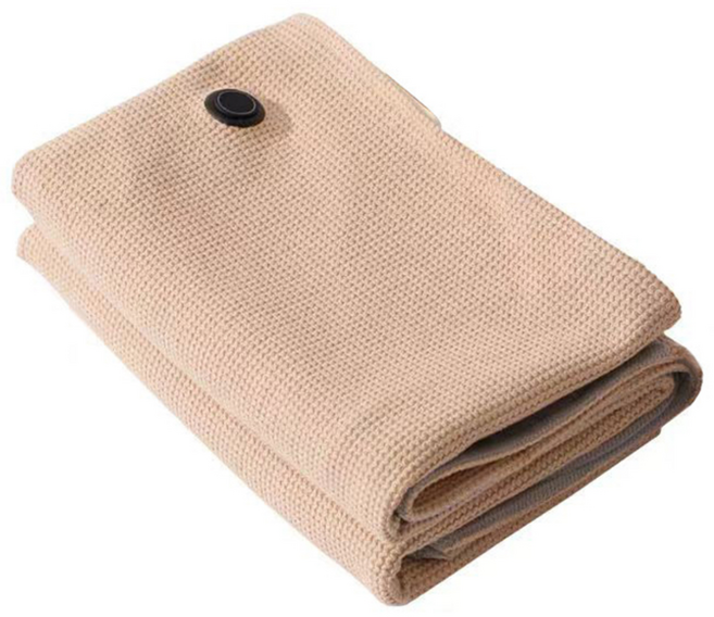 [독일개발] 망토 발열 담요 온열 찜질기 보온 전기 담요 극세사 웨어러블 지퍼 어깨 무릎 이불 사무실 캠핑 차박 1인용 온도조절, 베이지, 1개