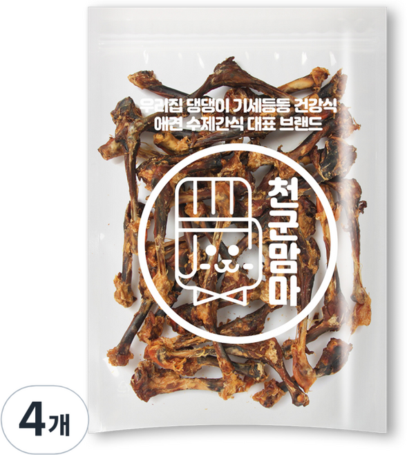 천군맘마 강아지 수제 간식, 오리도가니, 500g, 4개