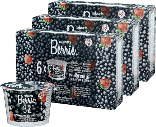 로버츠베리에 야생 블랙커런트&스트로베리 1box(100ml x 6팩), 18개, 100ml