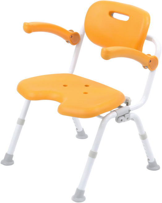 [그레이몰] 복지용구 노인 목욕의자 접이식 PN-L4152101D 뉴클리어 원터치, 본인부담률 9% x 오렌지색, 1개, 오렌지