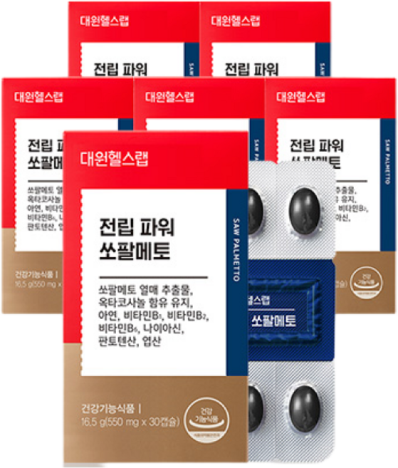 대원제약 대원헬스 전립 파워 쏘팔메토, 30정, 6개