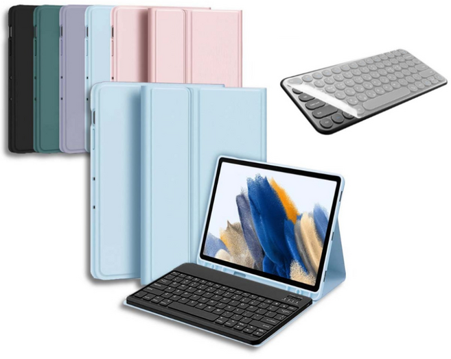 삼성 갤럭시탭 A8 10.5 호환 블루투스 키보드 케이스 북커버 S펜수납 SM-X200N X205N 케이스나라, 블랙