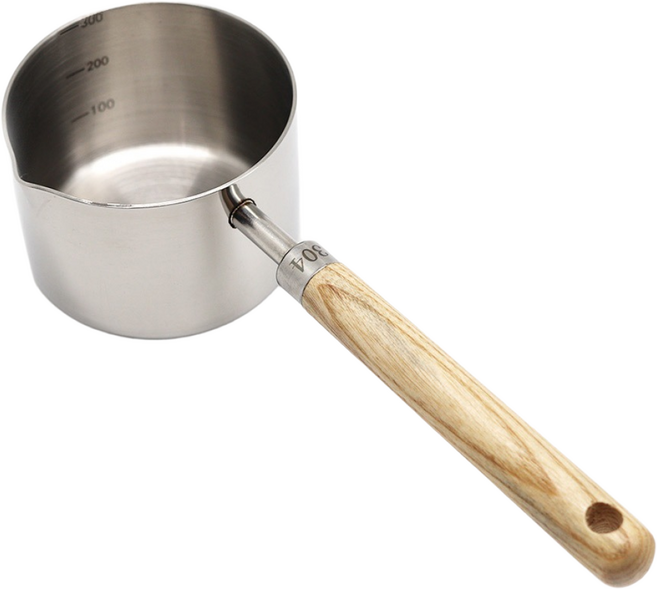 키친라인 윌로우 스텐 계량컵 베이킹계량컵 우드, 1개, 300ml