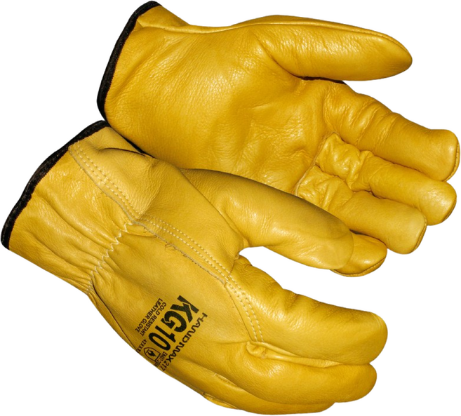 핸드맥스 KG10 알곤 가죽 장갑 방한용, 노란색, 1개, XL(8936)