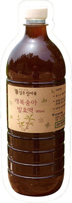 담촌 개복숭아 수제 발효액 900ml 돌복숭아 산복숭아 액기스 청 / 효소 X, 1개