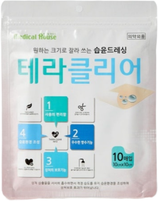 테라클리어 잘라쓰는 습윤밴드 대형 10매 10x10cm, 1팩