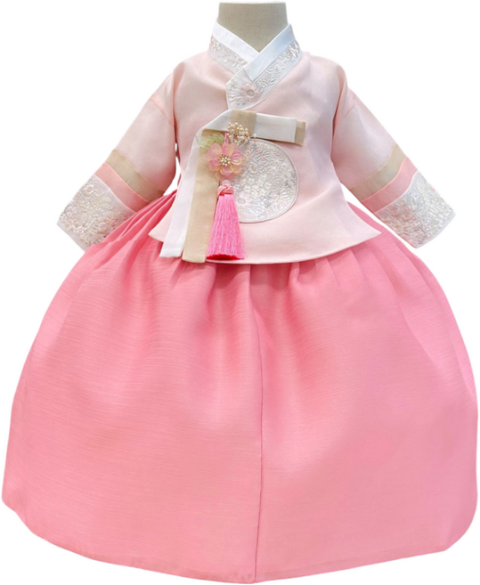 어썸한복 빛설 핑크 여아한복