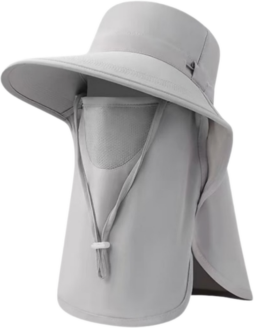 바이샌드 여성 햇빛가리개 자외선차단 작업모자, 그레이, 1개