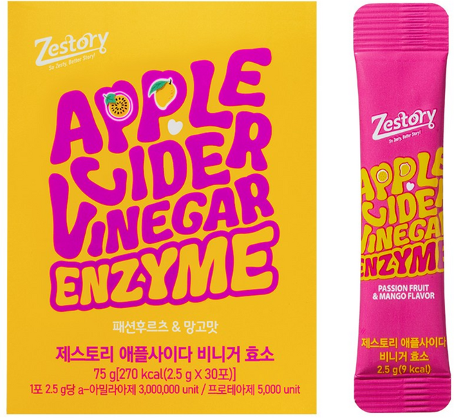 제스토리 애사비 곡물 발효 소화효소 300만 역가수치, 30개, 2.5g