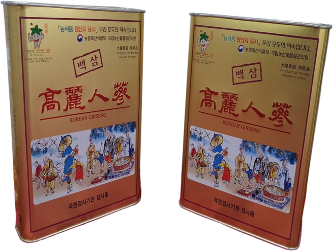 피부직삼 6년근 1등급 25편(골드색-캔)300g 농협검사품 백삼 피직 건삼 말린백삼 고려인삼, 1개 300g, 1개, 300g