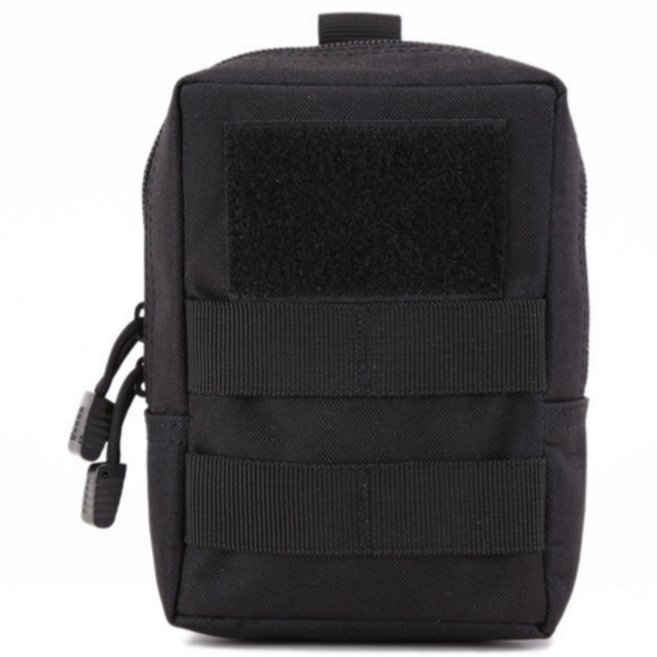 IANSOSO 배낭 벨트 부착 등산 핸드폰 파우치, 블랙