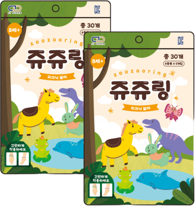 쥬쥬링 동물 친구들 2개(60p) 향기팔찌 캠핑용 여행용, 2개