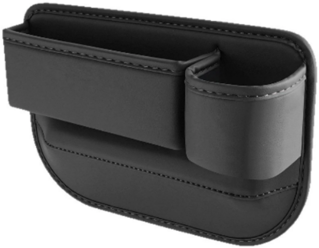 자동차 시트 틈새 수납 박스 차량용 사이드포켓 수납함 컵홀더형, 블랙 조수석, 1개