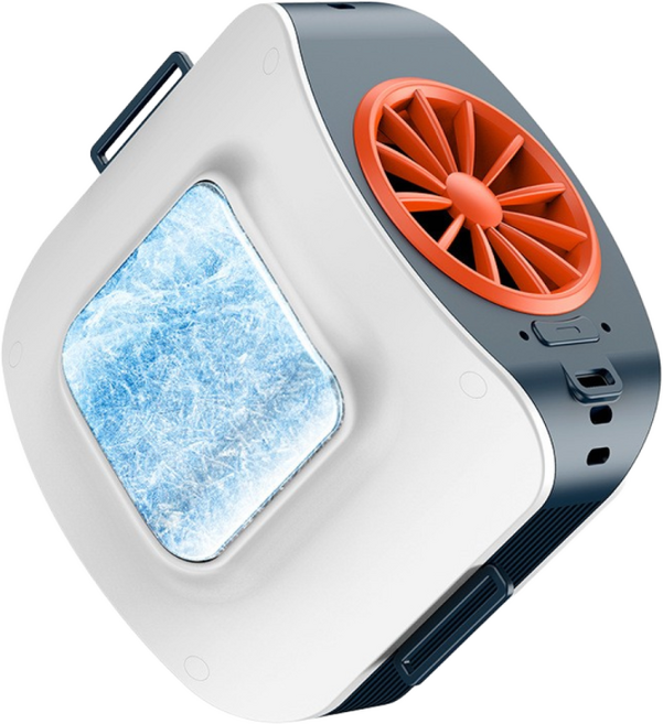 Apnoo 휴대용 허리선풍기 10000 mAh 대용량 usb 충전식 허리걸이 선풍기 무선 냉각 선풍기 얼음찜질 목걸이선풍기, 푸른 색