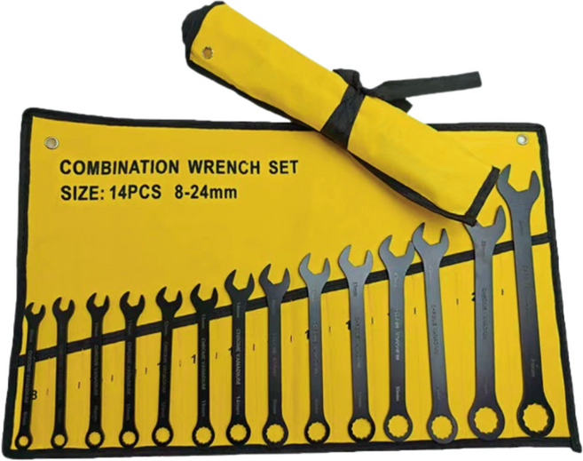 초박형 양구 스패너 슬림 렌치 오픈 스패너 링 스패너 14종 세트 8-24mm, 1세트