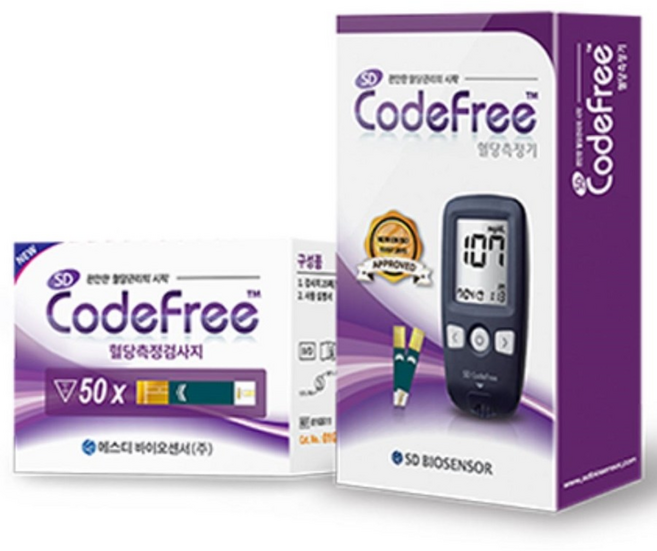 SD코드프리 혈당측정기 풀세트 혈당계+시험지100매+체혈침110개+알콜솜 100매, 1개