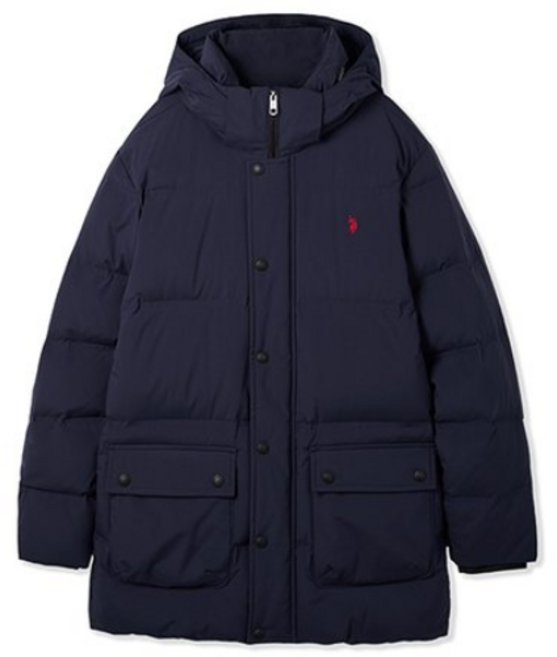 [U.S. POLO ASSN.] 다운 하프점퍼 남성_로얄블루