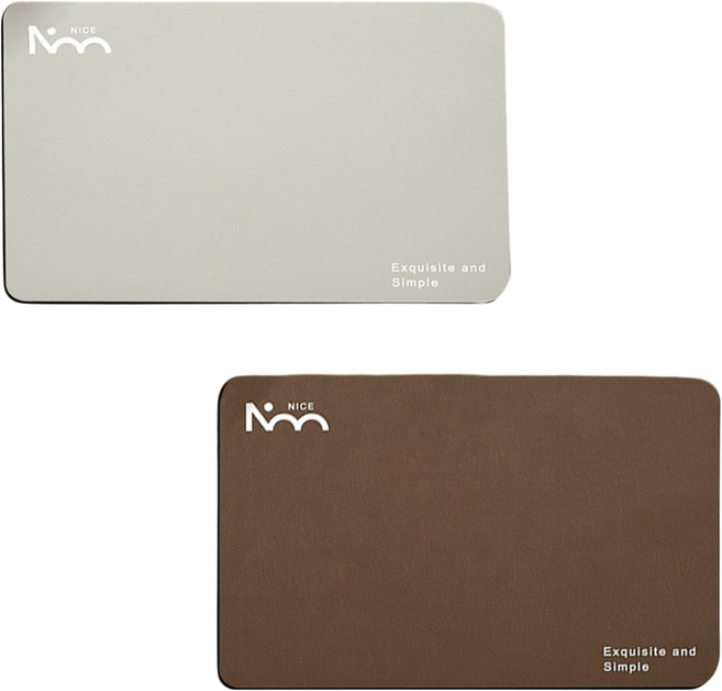 GreenBucket 빨아쓰는 논슬립 소프트 규조토 욕실 주방 발매트 총2개, 실버그레이+브라운