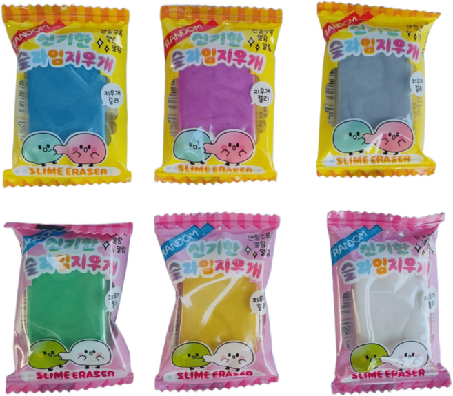 대양무역 신기한 슬라임 지우개 말랑이 촉감놀이 문구, 1박스, 5g, 랜덤 색상