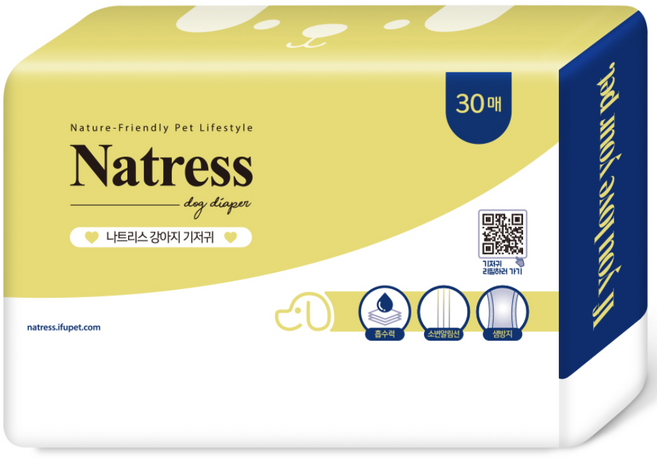 나트리스 암컷용 강아지 기저귀, 소형, 30개입, 1개