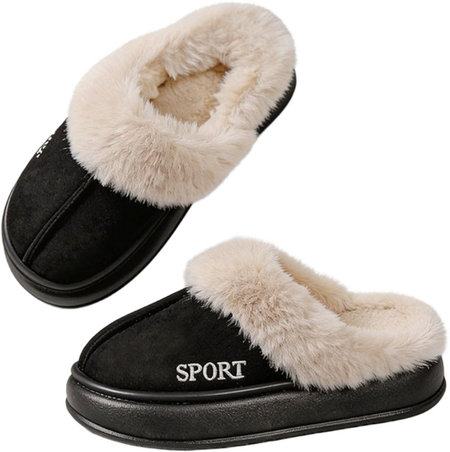 패션 방한 겨울 여성 따뜻한 털 실내화 남녀공용사무실 퍼슬리퍼 털신발 거실화.