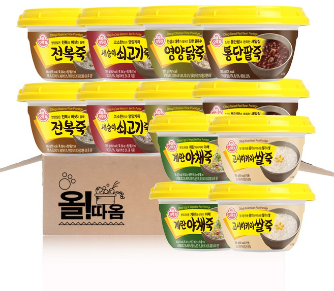 올따옴 오뚜기 용기죽 6종 2호세트(전복2+쇠고기2+영양닭2+계란야채2+고시히카리쌀2+통단팥2), 1개