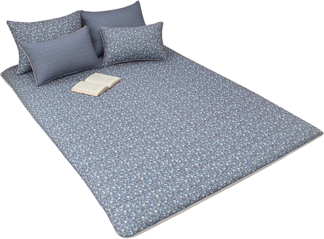 홈홈 꽃안꽃밖 누빔 온수매트커버 전기장판 통세탁 맞춤가능, 꽃안_블루