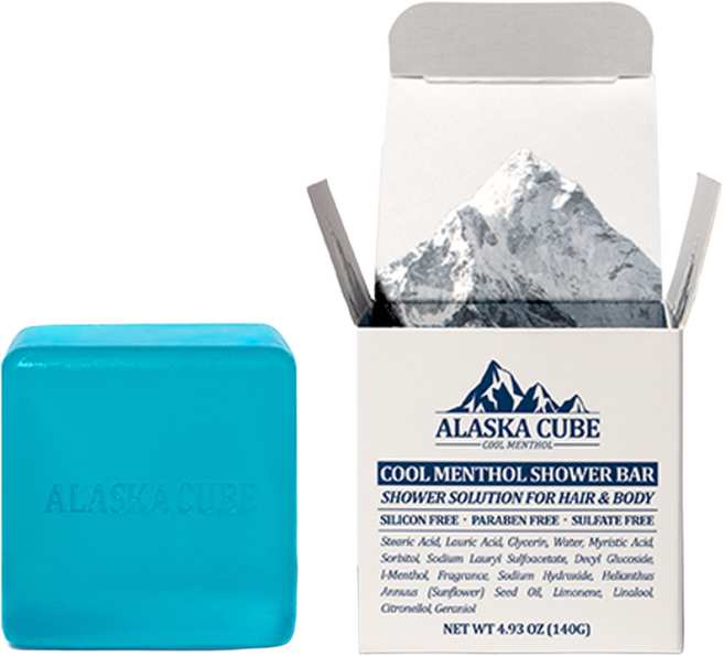 알래스카큐브 쿨링 퍼퓸 목욕 비누, 140g, 3개