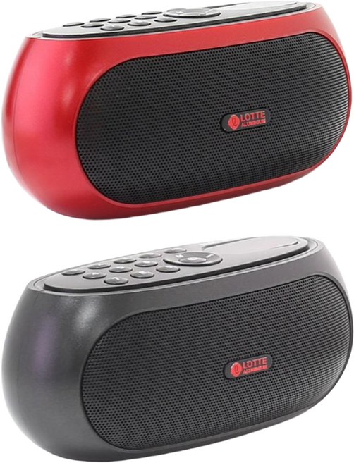 롯데알미늄 휴대용 USB 라디오 블루투스 스피커, PINGKY-30, 레드