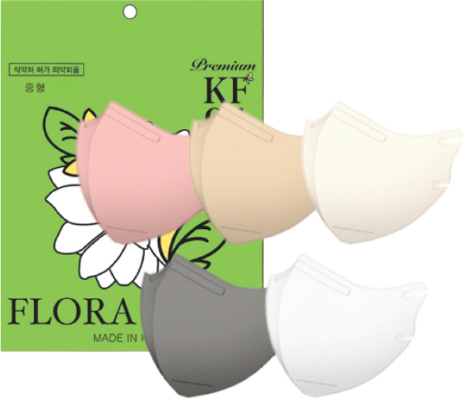 플로라 KF94 국산 새부리형 컬러 마스크, 10매입, 10개, 컬러혼합5종(중형)