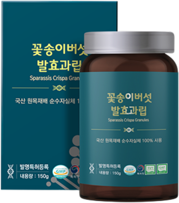 100% 원목 꽃송이버섯 발효과립 150g 베타글루칸 최다함량 1병 1개월분, 1개