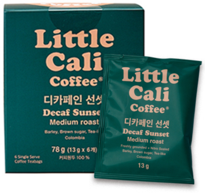리틀캘리 디카페인선셋 티백형 커피, 1개, 6개입, 13g