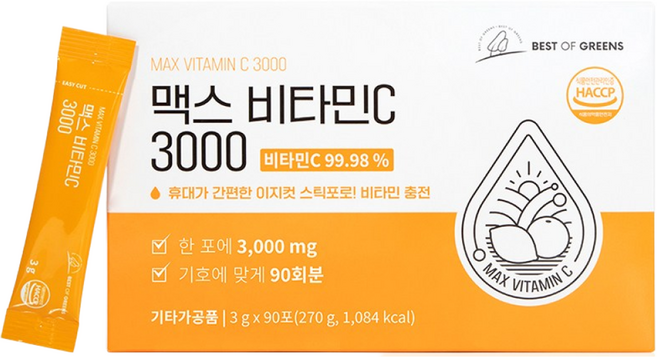 베스트오브그린 고함량 맥스 비타민C 3000, 270g, 1개