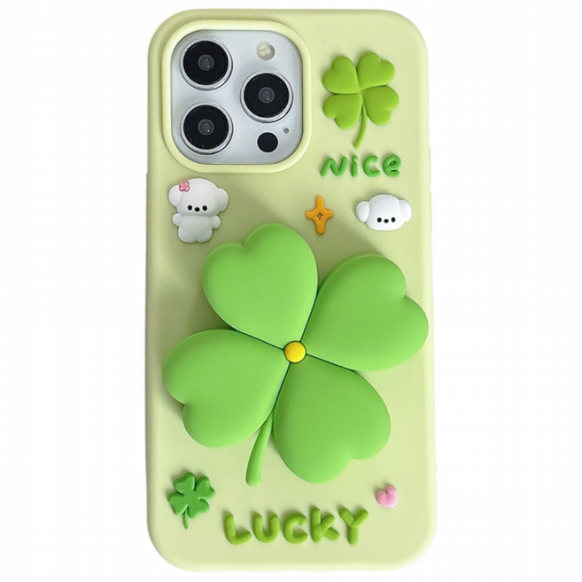 리니앤지 행운 네잎클로버 아이폰 케이스 휴대폰 거치대 그립 톡톡