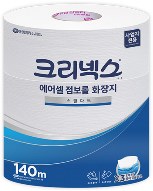크리넥스 에어셀 점보롤 140m 3롤 X 1팩 4537661, 1개