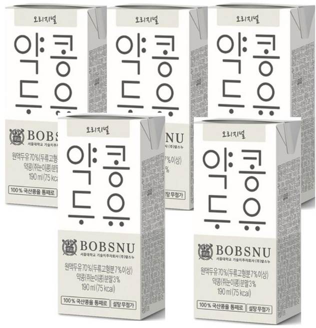 서울대밥스누 오리지널 약콩두유, 190ml, 60개