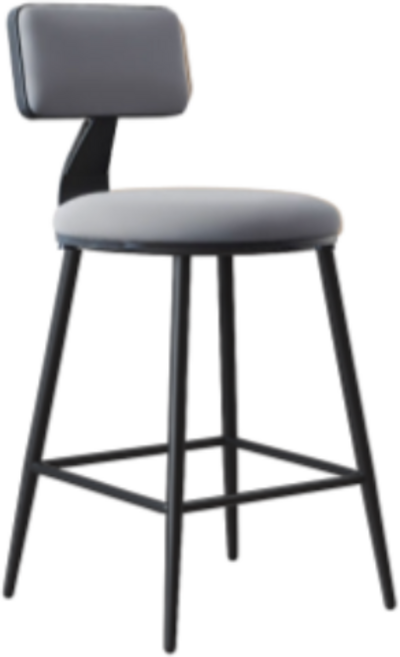 코지테일러 아일랜드 식탁의자 높은 홈바 바텐 의자 벨벳 소프트 철제 바 체어 55cm B111, 그레이, 1개