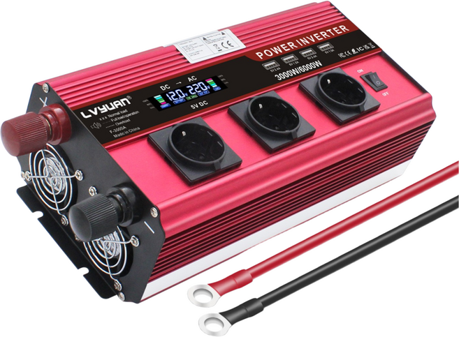 녹원 차량용 LCD 인버터 유사계단파 6000W 220V 60hz 한국형 KC인증, 용량 6000W 전압 24V, 1개