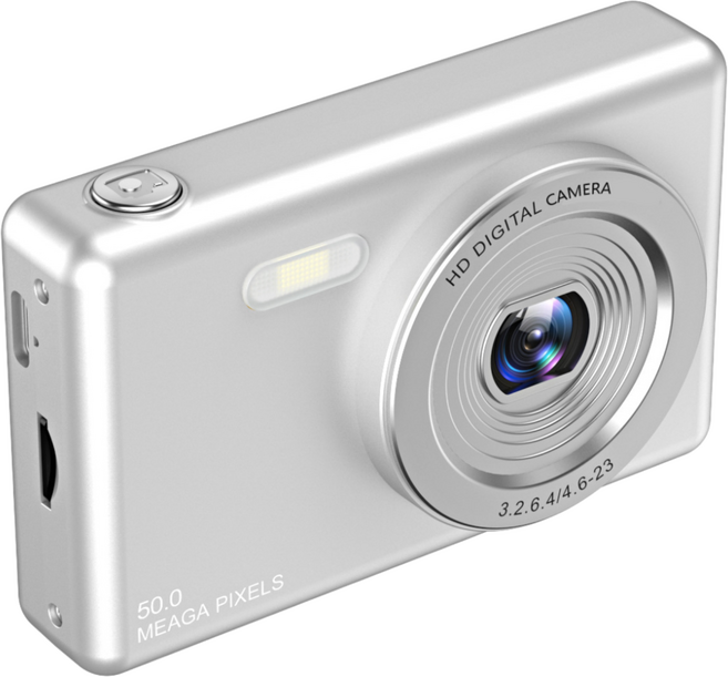 Geeah 빈티지디카 4K 고화질 2.4인치 여행용 미니카메라 64GB, 은색