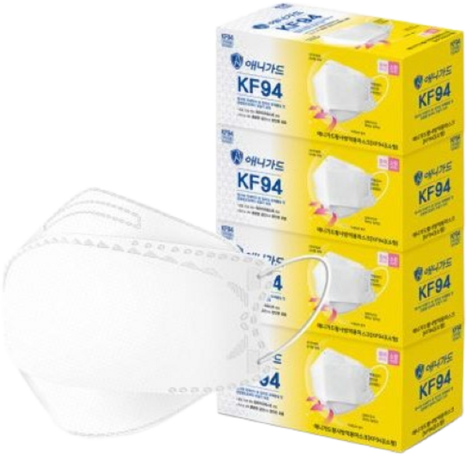 [애니가드] KF94 고리형 황사 방역용마스크 소형 100매, 화이트, 1세트, 100개입