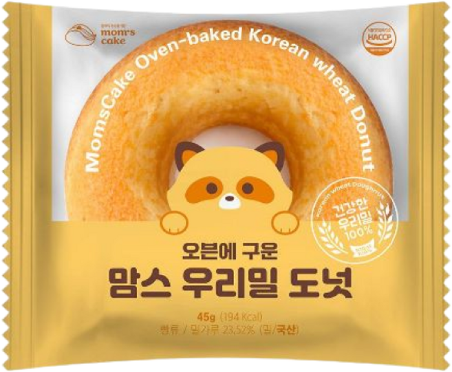 맘스케이크 우리밀 도넛 오리지널, 10개, 45g