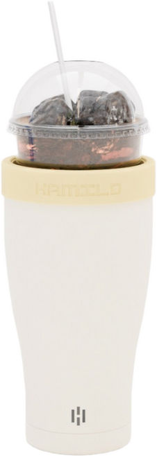 해밀로 아이스커피 대형 텀블러 얼죽아 텀블러 스텐 보온 보냉 대형 대용량, 크림, 880ml, 1개
