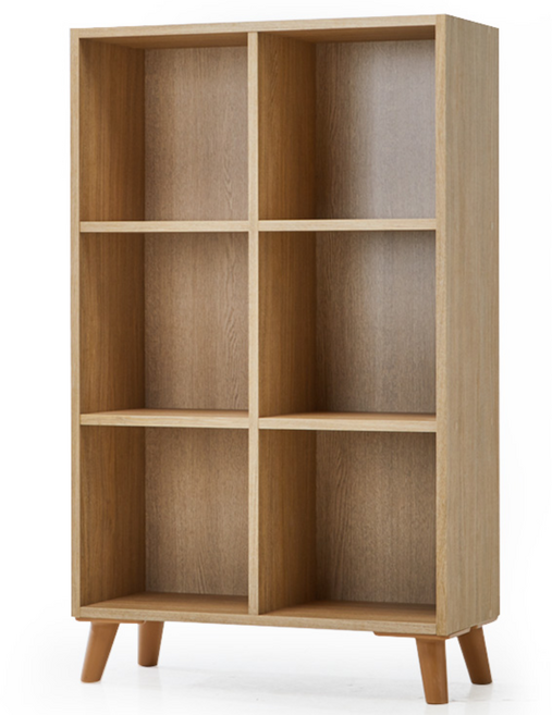 데코라인 블록 6칸 책장 2단 3단 책꽂이 선반 진열 수납장, 세로형, 오크