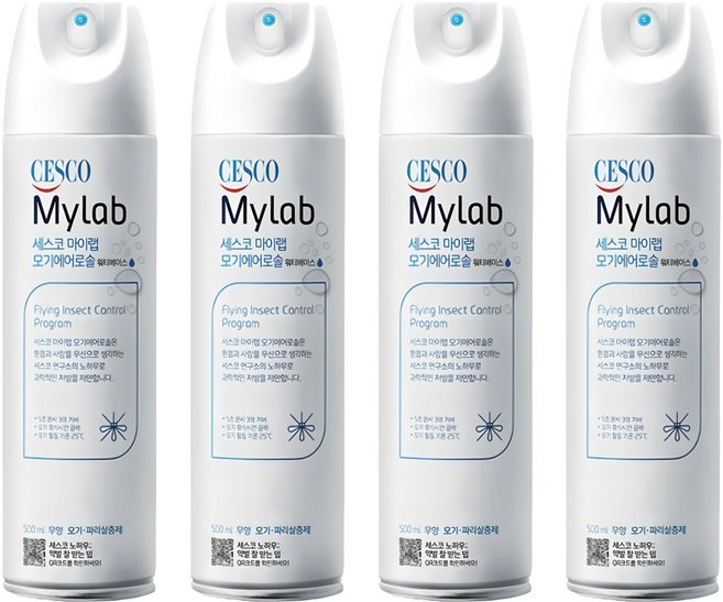 세스코마이랩 모기 에어로솔 워터베이스 무향, 4개, 500ml