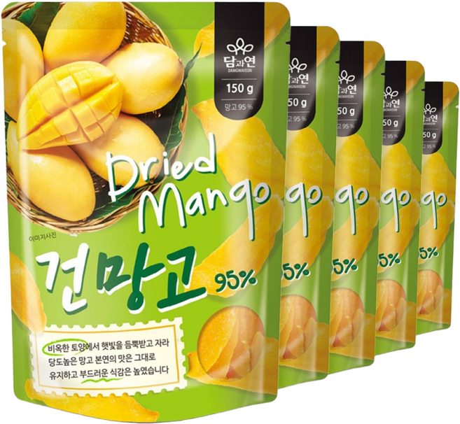리얼 건망고 95%, 5개, 150g