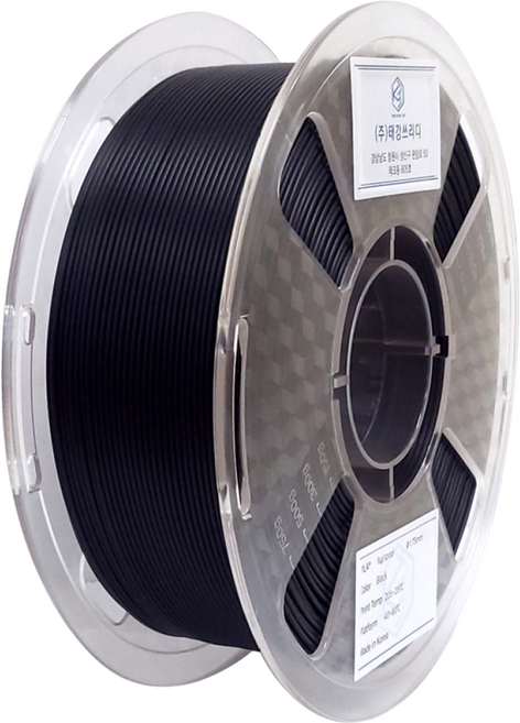 고품질 국산 PLA+필라멘트 1kg/1.75mm 3D프린팅 펜재료 뱀부랩호환, 블랙