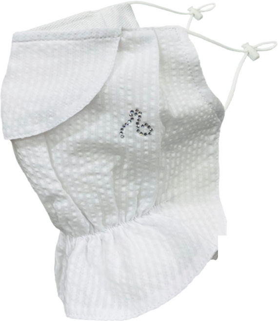 [아리체]지지미 스트라이프 마스크 / 면마스크, 화이트, 1개