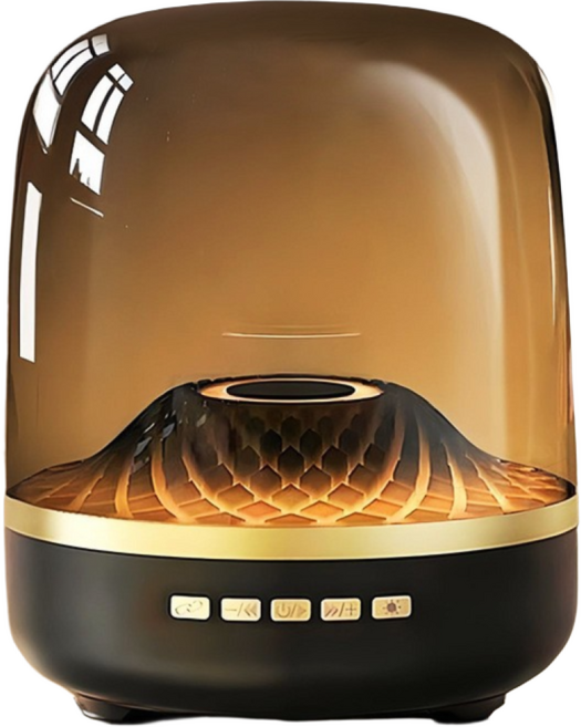 TOP LIVING 블루투스 스피커 휴대용스피커 휴대용 유리 블루투스 스피커 우퍼 음질 몰입형 비파괴 진동판+중저음+무드등+서라운드 사운드, 블랙, 소사이즈(110mm*135mmm)