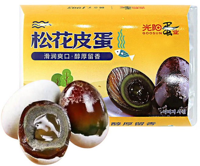 (배터짐) 꽝양딴예 송화단 피단 중국 삭힌 오리알 한곽 여섯알, 6개, 65g